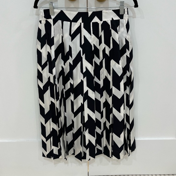 Salvatore Ferragamo Midi Length Silk Pleated Skirt